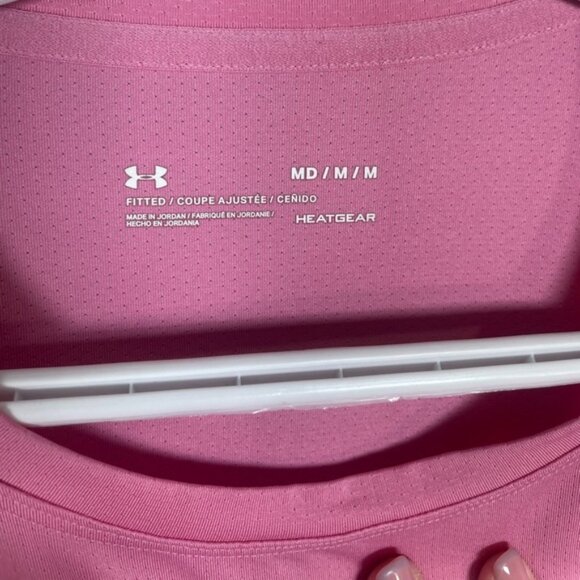 Under Armour Medium Long Sleeve Shirt Pink Lightweight Athletic Workout Gym Tops - Picture 6 of 8